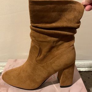 Tan slouchy boots